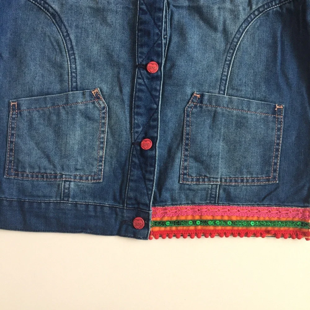 Desigual Girls Chaq Puqui Denim Jacket Size 13/14
